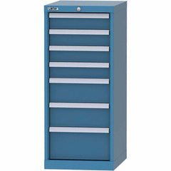 LISTA - 7 Drawer, 216 Compartment Bright Blue Steel Modular Storage Cabinet - Benchmark Tooling