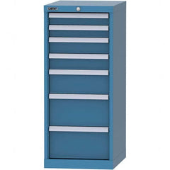 LISTA - 7 Drawer, 216 Compartment Bright Blue Steel Modular Storage Cabinet - Benchmark Tooling