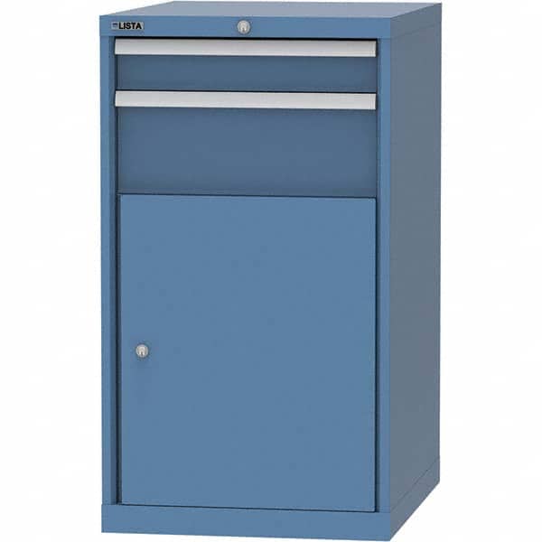 LISTA - 4 Drawer, 99 Compartment Bright Blue Steel Modular Storage Cabinet - Benchmark Tooling