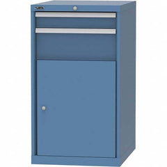 LISTA - 4 Drawer, 99 Compartment Bright Blue Steel Modular Storage Cabinet - Benchmark Tooling