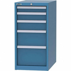 LISTA - 5 Drawer, 45 Compartment Bright Blue Steel Modular Storage Cabinet - Benchmark Tooling