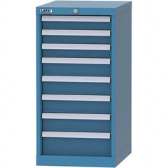 LISTA - 8 Drawer, 216 Compartment Bright Blue Steel Modular Storage Cabinet - Benchmark Tooling