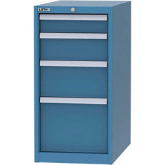 LISTA - 3 Drawer, 45 Compartment Bright Blue Steel Modular Storage Cabinet - Benchmark Tooling