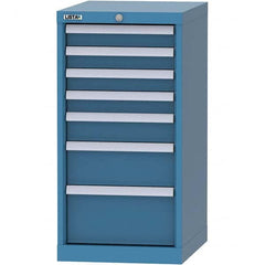 LISTA - 7 Drawer, 216 Compartment Bright Blue Steel Modular Storage Cabinet - Benchmark Tooling