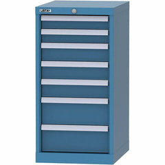 LISTA - 7 Drawer, 216 Compartment Bright Blue Steel Modular Storage Cabinet - Benchmark Tooling
