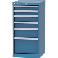 LISTA - 6 Drawer, 216 Compartment Bright Blue Steel Modular Storage Cabinet - Benchmark Tooling