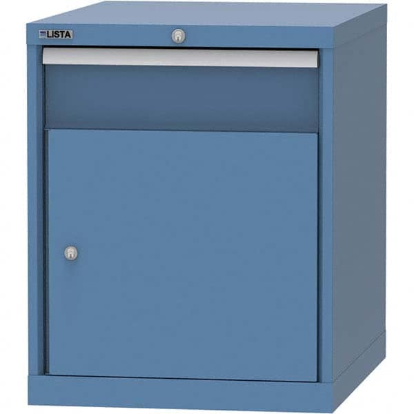 LISTA - 1 Drawer, 99 Compartment Bright Blue Steel Modular Storage Cabinet - Benchmark Tooling