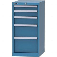 LISTA - 5 Drawer, 216 Compartment Bright Blue Steel Modular Storage Cabinet - Benchmark Tooling