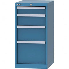 LISTA - 4 Drawer, 216 Compartment Bright Blue Steel Modular Storage Cabinet - Benchmark Tooling