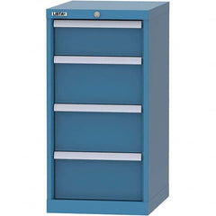 LISTA - 4 Drawer, 216 Compartment Bright Blue Steel Modular Storage Cabinet - Benchmark Tooling
