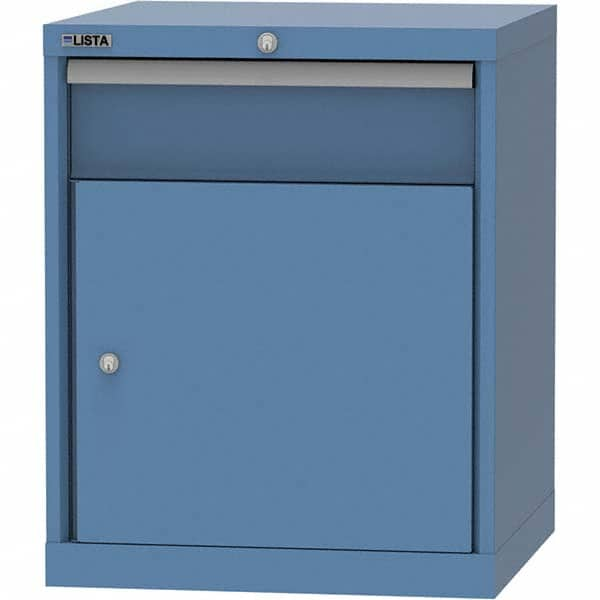 LISTA - 1 Drawer, 84 Compartment Bright Blue Steel Modular Storage Cabinet - Benchmark Tooling