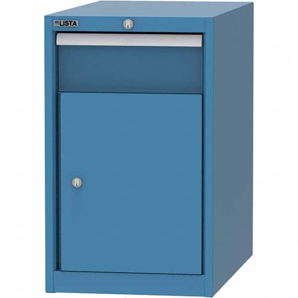 LISTA - 1 Drawer, 45 Compartment Bright Blue Steel Modular Storage Cabinet - Benchmark Tooling