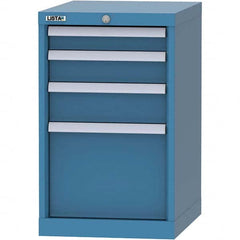 LISTA - 4 Drawer, 216 Compartment Bright Blue Steel Modular Storage Cabinet - Benchmark Tooling