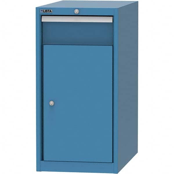 LISTA - 1 Drawer, 45 Compartment Bright Blue Steel Modular Storage Cabinet - Benchmark Tooling