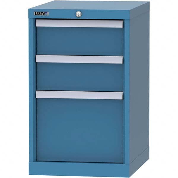 LISTA - 2 Drawer, 216 Compartment Bright Blue Steel Modular Storage Cabinet - Benchmark Tooling