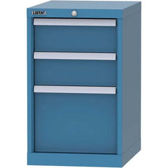 LISTA - 3 Drawer, 216 Compartment Bright Blue Steel Modular Storage Cabinet - Benchmark Tooling