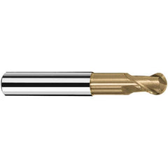 Fraisa - 4mm Diam, 5mm LOC, 2 Flute Solid Carbide Ball End Mill - Benchmark Tooling