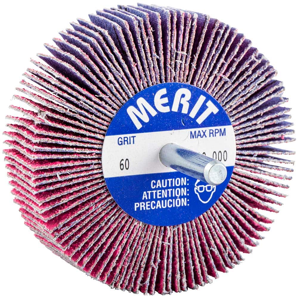 Merit Abrasives - Mounted Flap Wheels Abrasive Type: Coated Outside Diameter (Inch): 3 - Benchmark Tooling