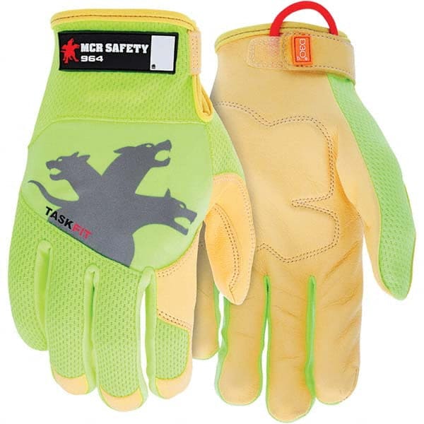 MCR Safety - Size M Leather or Synthetic Leather General Protection High Visibility Work Gloves - Benchmark Tooling