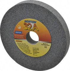 Norton - 60 Grit Aluminum Oxide Type 1 Internal Grinding Wheel - 4" Diam x 3/4" Hole x 1/2" Thick, 8,120 Max RPM, Type 1 Medium Grade, K Hardness, Vitrified Bond, One-Side Recess - Benchmark Tooling