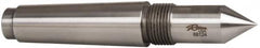 Riten - 1" Head Diam, Steel Long Point Solid Dead Center - 4MT Morse Taper, 1" Point Diam, 2-1/4" Point Length - Benchmark Tooling