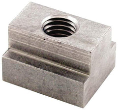 Jergens - 1/2-13 Tapped Through T Slot Nut - 5/8" Slot Width, 1 x 3/8" Base Width x Height, 1-1/4 x 3/4" Overall Length x Height - Benchmark Tooling