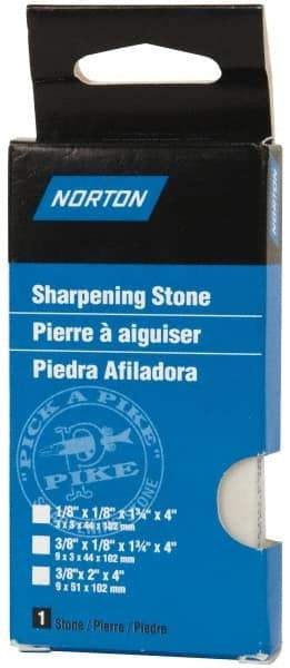 Norton - 4" Long x 2" Wide x 3/8" Thick, Novaculite Sharpening Stone - Rectangle, Ultra Fine Grade - Benchmark Tooling