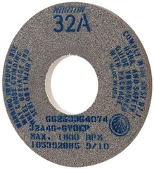 Norton - 14" Diam x 5" Hole x 1" Thick, G Hardness, 46 Grit Surface Grinding Wheel - Aluminum Oxide, Type 1, Coarse Grade, 1,800 Max RPM, Vitrified Bond, No Recess - Benchmark Tooling