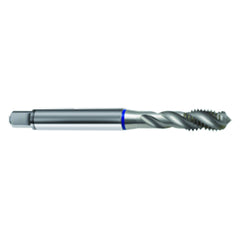 ‎M3 × 0.5 3FL 6H PM Cobalt Spiral Flute Semi-Bott Blue Ring Tap-Bright-40 Degree Helix - Benchmark Tooling