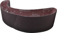 Norton - 6" Wide x 60" OAL, 60 Grit, Aluminum Oxide Abrasive Belt - Aluminum Oxide, Medium, Coated, X Weighted Cloth Backing, Series R228 - Benchmark Tooling