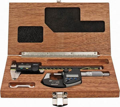 Mitutoyo - 4 Piece, Machinist Caliper and Micrometer Tool Kit - 0 to 6 Inch Caliper, 1 Inch Micrometer, 0.0001 Inch Graduation - Benchmark Tooling