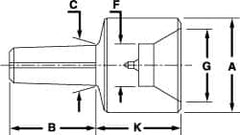 Riten - 4MT Taper, 5/8 to 1-3/8" Point Diam, Hardened Tool Steel Lathe Female Point - 1-7/32" OAL - Benchmark Tooling