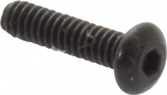 Value Collection - #0-80 UNF Hex Socket Drive, Button Screw - Alloy Steel, Black Oxide Finish, Fully Threaded, 1/4" Length Under Head - Benchmark Tooling