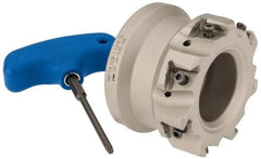 Iscar - 7 Inserts, 3" Cut Diam, 1" Arbor Diam, 0.492" Max Depth of Cut, Indexable Square-Shoulder Face Mill - 0/90° Lead Angle, 2" High, T490 LN.T 1306 Insert Compatibility, Through Coolant, Series Helitang - Benchmark Tooling