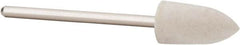 Value Collection - 5/16" Diam, 3/32" Shank Diam, Flame Shaped Mounted Bob - Hard Density, 5/8" Head Length, 2" Shank Length, Wool Felt - Benchmark Tooling