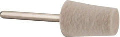 Value Collection - 1/2" Diam, 1/8" Shank Diam, Cone Shaped Mounted Bob - Medium Density, 3/4" Head Length, 2" Shank Length, Wool Felt - Benchmark Tooling