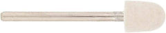 Value Collection - 3/8" Diam, 1/8" Shank Diam, Oval Shaped Mounted Bob - Hard Density, 1/2" Head Length, 2" Shank Length, Wool Felt - Benchmark Tooling