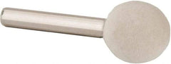 Value Collection - 3/4" Diam, 1/4" Shank Diam, Ball Shaped Mounted Bob - Hard Density, 3/4" Head Length, 2" Shank Length, Wool Felt - Benchmark Tooling