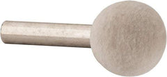 Value Collection - 3/4" Diam, 1/4" Shank Diam, Ball Shaped Mounted Bob - Medium Density, 3/4" Head Length, 2" Shank Length, Wool Felt - Benchmark Tooling