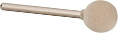 Value Collection - 1/2" Diam, 1/8" Shank Diam, Ball Shaped Mounted Bob - Medium Density, 1/2" Head Length, 2" Shank Length, Wool Felt - Benchmark Tooling