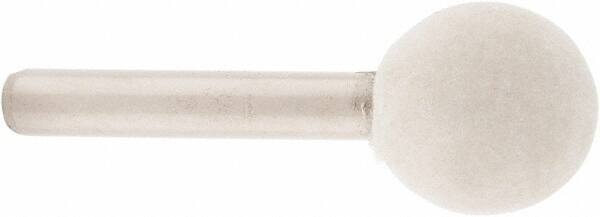 Value Collection - 3/4" Diam, 1/4" Shank Diam, Ball Shaped Mounted Bob - Rock Hard Density, 3/4" Head Length, 2" Shank Length, Wool Felt - Benchmark Tooling