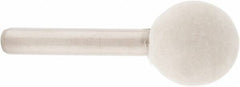 Value Collection - 3/4" Diam, 1/4" Shank Diam, Ball Shaped Mounted Bob - Rock Hard Density, 3/4" Head Length, 2" Shank Length, Wool Felt - Benchmark Tooling