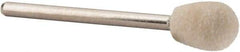 Value Collection - 3/8" Diam, 1/8" Shank Diam, Oval Shaped Mounted Bob - Medium Density, 1/2" Head Length, 2" Shank Length, Wool Felt - Benchmark Tooling