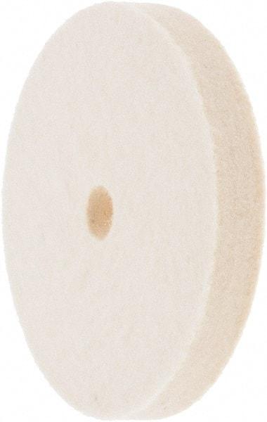 Value Collection - 4" Diam x 1/2" Thick Unmounted Buffing Wheel - 1 Ply, Polishing Wheel, 1/2" Arbor Hole, Medium Density - Benchmark Tooling