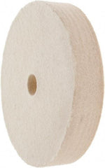 Value Collection - 4" Diam x 3/4" Thick Unmounted Buffing Wheel - 1 Ply, Polishing Wheel, 1/2" Arbor Hole, Hard Density - Benchmark Tooling