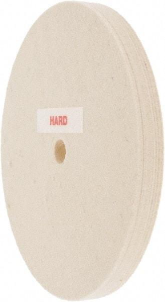 Value Collection - 6" Diam x 1/2" Thick Unmounted Buffing Wheel - 1 Ply, Polishing Wheel, 1/2" Arbor Hole, Hard Density - Benchmark Tooling