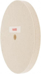 Value Collection - 6" Diam x 1/2" Thick Unmounted Buffing Wheel - 1 Ply, Polishing Wheel, 1/2" Arbor Hole, Hard Density - Benchmark Tooling