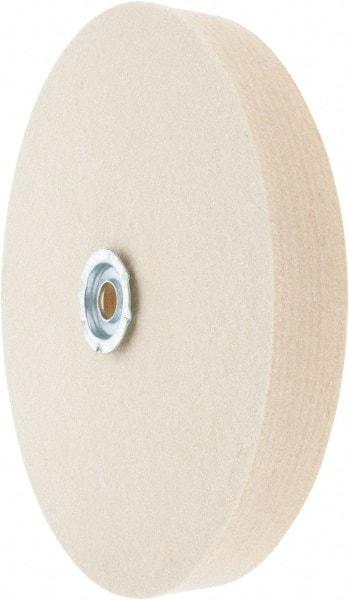 Value Collection - 8" Diam x 1" Thick Unmounted Buffing Wheel - 1 Ply, Polishing Wheel, 1" Arbor Hole, Medium Density - Benchmark Tooling