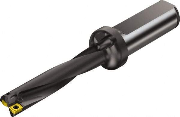 Sandvik Coromant - 2.9224" Max Drill Depth, 5xD, 0.562" Diam, Indexable Insert Drill - 2 Inserts, 3/4" Shank Diam, Straight Shank - Benchmark Tooling