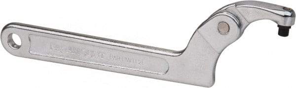 Paramount - 1-1/4" to 3" Capacity, Adjustable Pin Spanner Wrench - 8-1/8" OAL, 7/32" Hook Pin Height - Benchmark Tooling